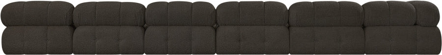 Ames Boucle Fabric Sectional Brown from Meridian - Luna Furniture