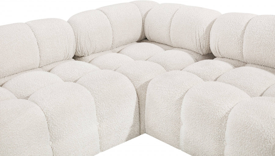 Ames Boucle Fabric Sectional Cream from Meridian - Luna Furniture