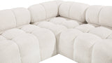 Ames Boucle Fabric Sectional Cream from Meridian - Luna Furniture