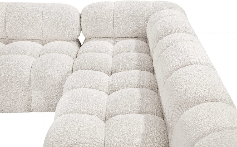 Ames Boucle Fabric Sectional Cream from Meridian - Luna Furniture