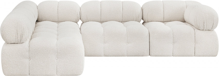 Ames Boucle Fabric Sectional Cream from Meridian - Luna Furniture