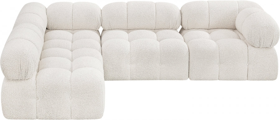 Ames Boucle Fabric Sectional Cream from Meridian - Luna Furniture