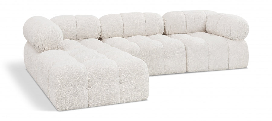 Ames Boucle Fabric Sectional Cream from Meridian - Luna Furniture