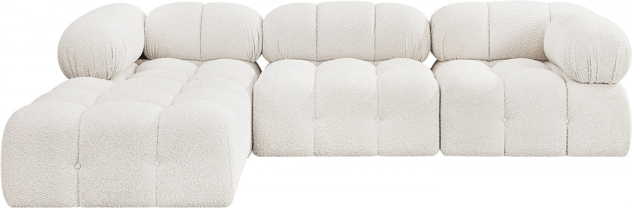 Ames Boucle Fabric Sectional Cream from Meridian - Luna Furniture