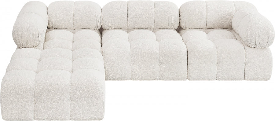 Ames Boucle Fabric Sectional Cream from Meridian - Luna Furniture