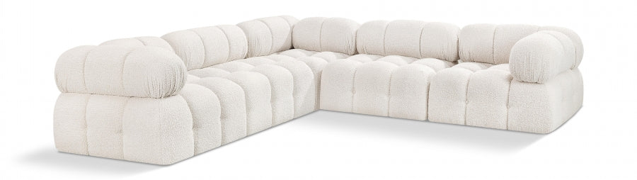 Ames Boucle Fabric Sectional Cream from Meridian - Luna Furniture