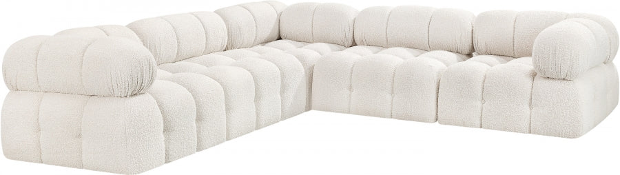 Ames Boucle Fabric Sectional Cream from Meridian - Luna Furniture