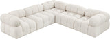 Ames Boucle Fabric Sectional Cream from Meridian - Luna Furniture