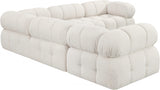 Ames Boucle Fabric Sectional Cream from Meridian - Luna Furniture