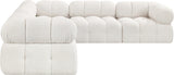 Ames Boucle Fabric Sectional Cream from Meridian - Luna Furniture