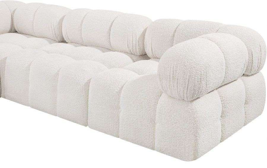 Ames Boucle Fabric Sectional Cream from Meridian - Luna Furniture