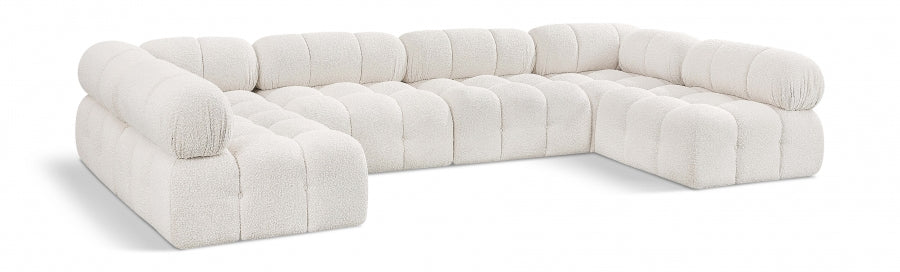 Ames Boucle Fabric Sectional Cream from Meridian - Luna Furniture