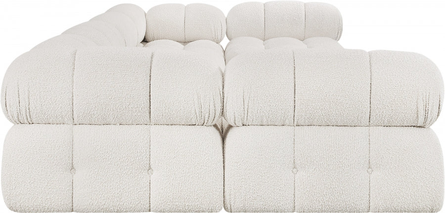 Ames Boucle Fabric Sectional Cream from Meridian - Luna Furniture