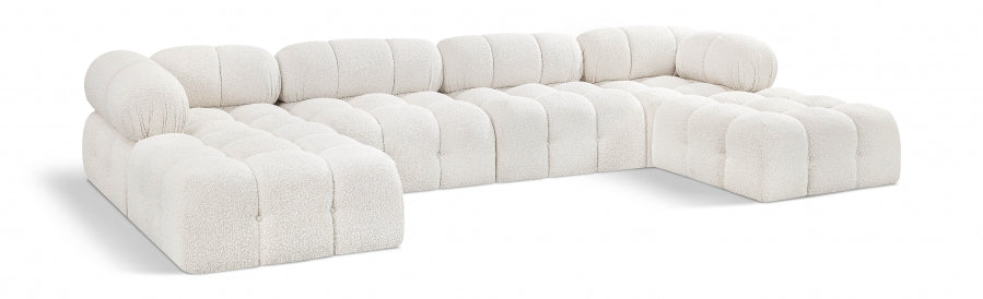 Ames Boucle Fabric Sectional Cream from Meridian - Luna Furniture