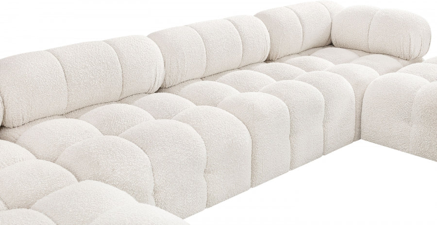 Ames Boucle Fabric Sectional Cream from Meridian - Luna Furniture