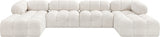 Ames Boucle Fabric Sectional Cream from Meridian - Luna Furniture