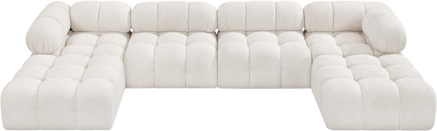 Ames Boucle Fabric Sectional Cream from Meridian - Luna Furniture