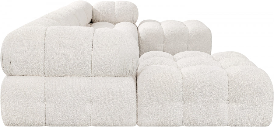 Ames Boucle Fabric Sectional Cream from Meridian - Luna Furniture