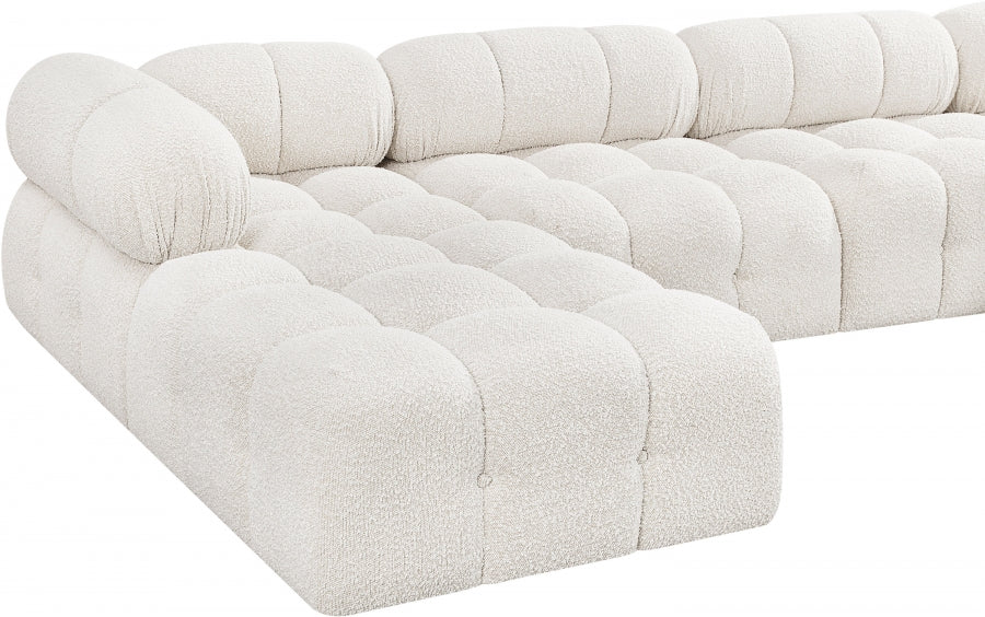 Ames Boucle Fabric Sectional Cream from Meridian - Luna Furniture