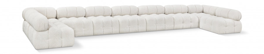 Ames Boucle Fabric Sectional Cream from Meridian - Luna Furniture