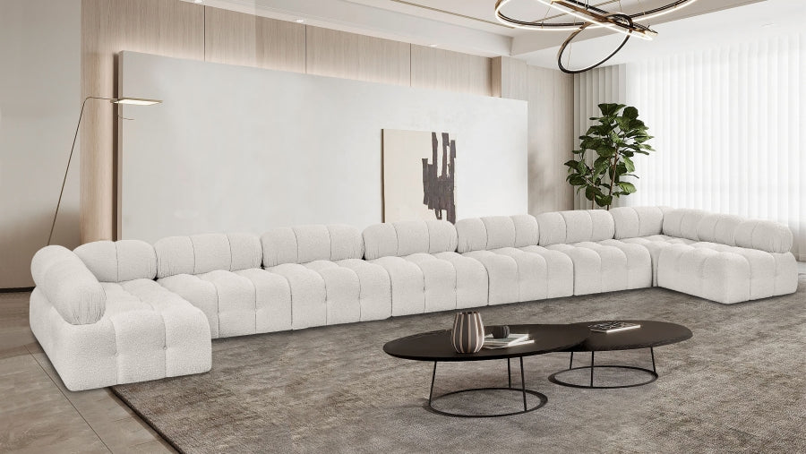 Ames Boucle Fabric Sectional Cream from Meridian - Luna Furniture