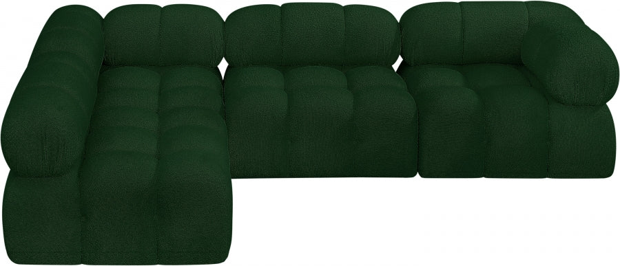 Ames Boucle Fabric Sectional Green from Meridian - Luna Furniture