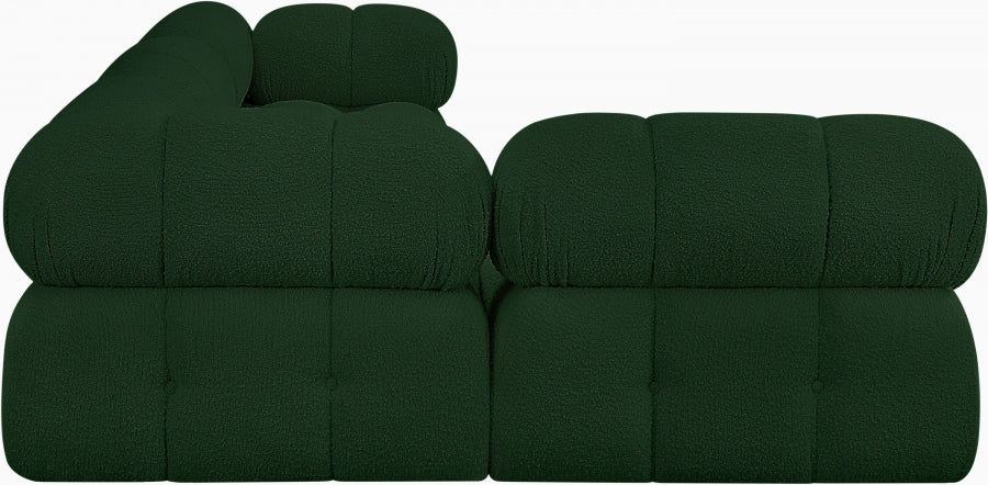 Ames Boucle Fabric Sectional Green from Meridian - Luna Furniture