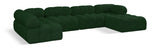 Ames Boucle Fabric Sectional Green from Meridian - Luna Furniture