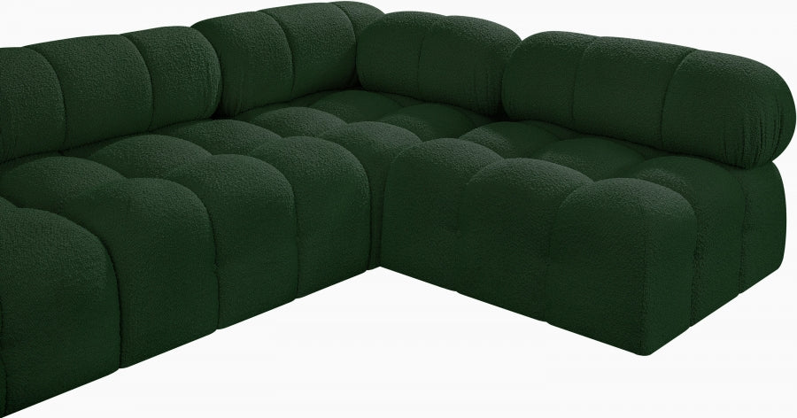 Ames Boucle Fabric Sectional Green from Meridian - Luna Furniture