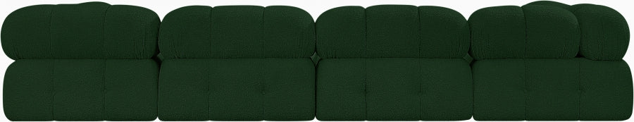 Ames Boucle Fabric Sectional Green from Meridian - Luna Furniture