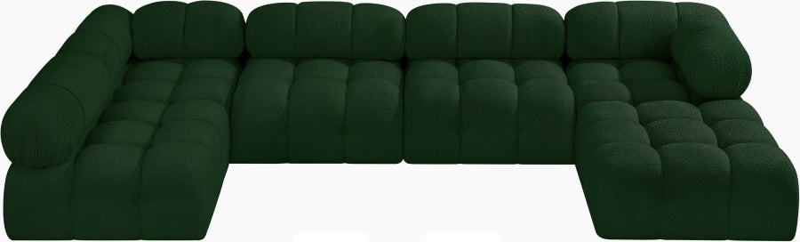 Ames Boucle Fabric Sectional Green from Meridian - Luna Furniture