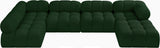 Ames Boucle Fabric Sectional Green from Meridian - Luna Furniture