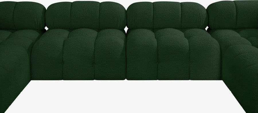 Ames Boucle Fabric Sectional Green from Meridian - Luna Furniture