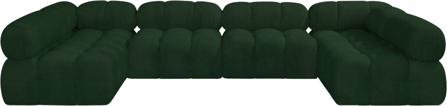 Ames Boucle Fabric Sectional Green from Meridian - Luna Furniture