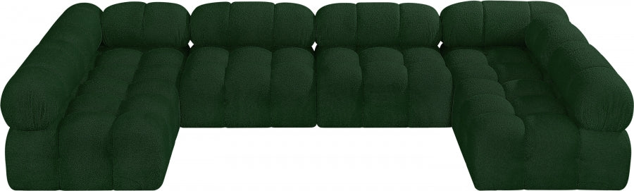 Ames Boucle Fabric Sectional Green from Meridian - Luna Furniture