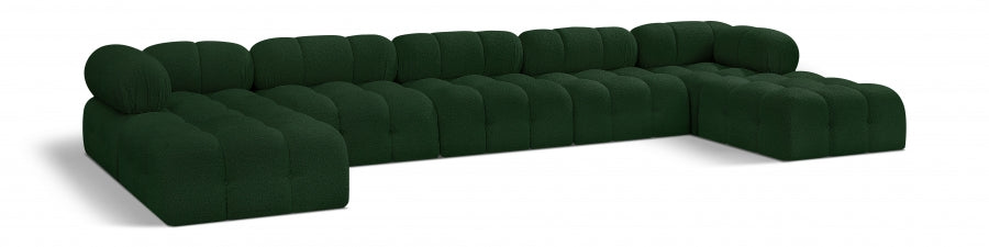 Ames Boucle Fabric Sectional Green from Meridian - Luna Furniture