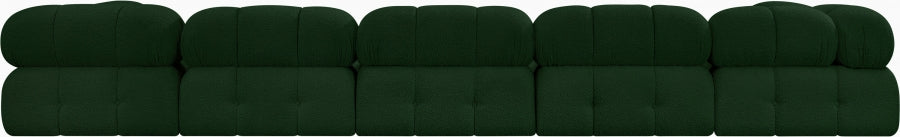 Ames Boucle Fabric Sectional Green from Meridian - Luna Furniture