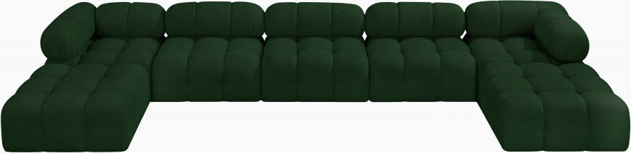 Ames Boucle Fabric Sectional Green from Meridian - Luna Furniture