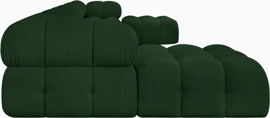 Ames Boucle Fabric Sectional Green from Meridian - Luna Furniture