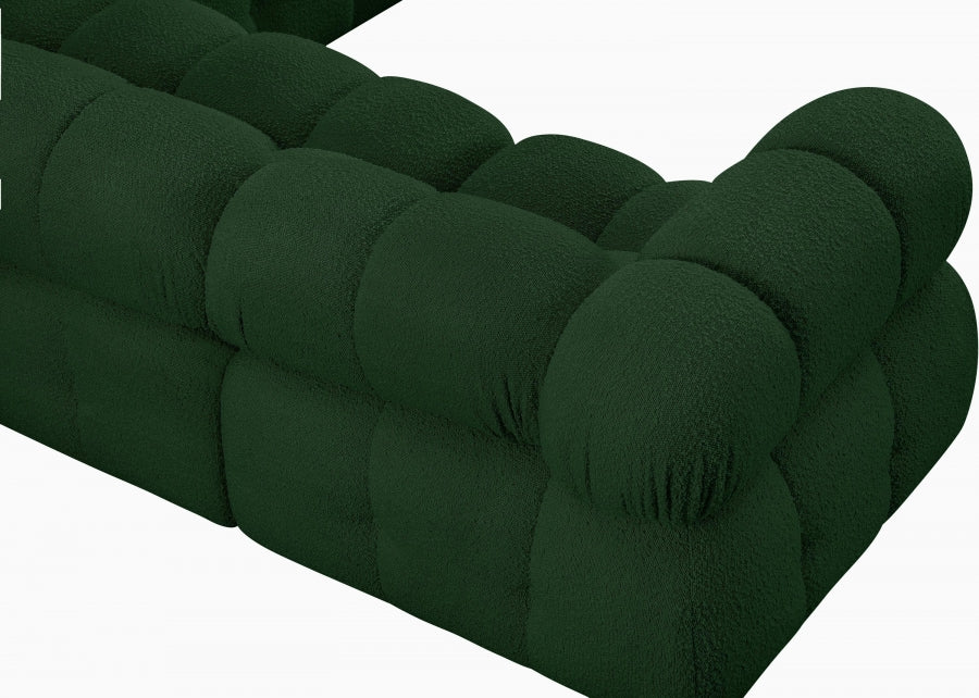 Ames Boucle Fabric Sectional Green from Meridian - Luna Furniture