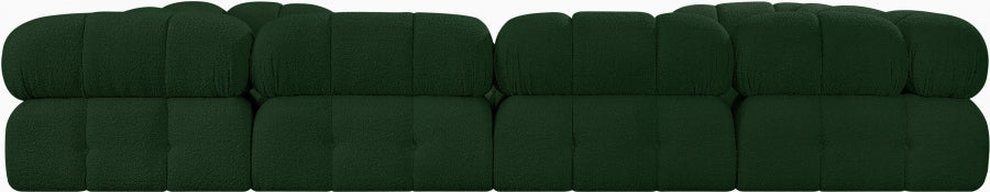 Ames Boucle Fabric Sectional Green from Meridian - Luna Furniture