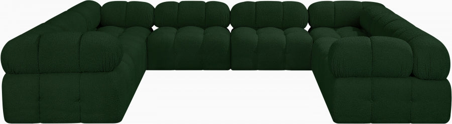 Ames Boucle Fabric Sectional Green from Meridian - Luna Furniture