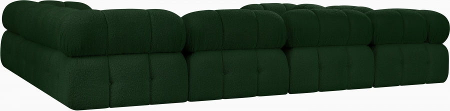 Ames Boucle Fabric Sectional Green from Meridian - Luna Furniture