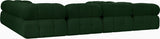 Ames Boucle Fabric Sectional Green from Meridian - Luna Furniture