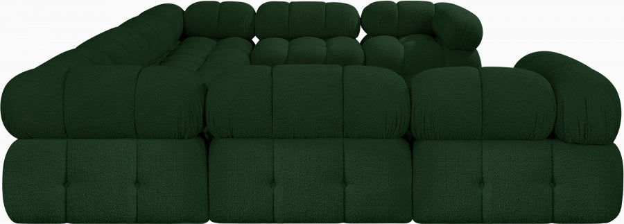 Ames Boucle Fabric Sectional Green from Meridian - Luna Furniture