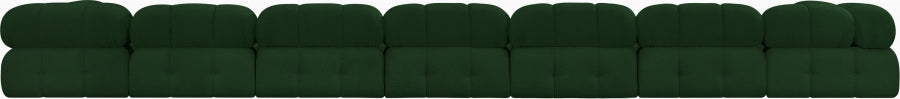 Ames Boucle Fabric Sectional Green from Meridian - Luna Furniture