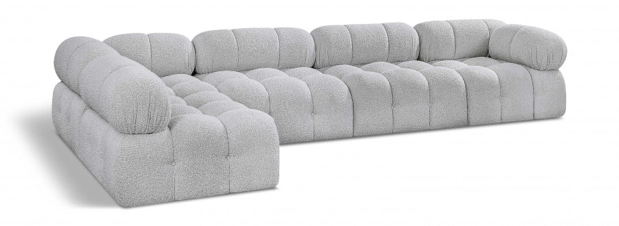 Ames Boucle Fabric Sectional Grey from Meridian - Luna Furniture