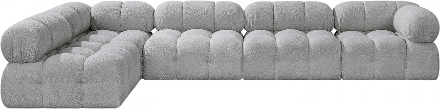 Ames Boucle Fabric Sectional Grey from Meridian - Luna Furniture