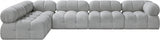 Ames Boucle Fabric Sectional Grey from Meridian - Luna Furniture