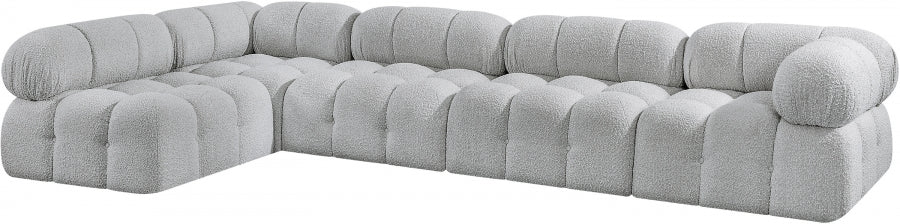 Ames Boucle Fabric Sectional Grey from Meridian - Luna Furniture